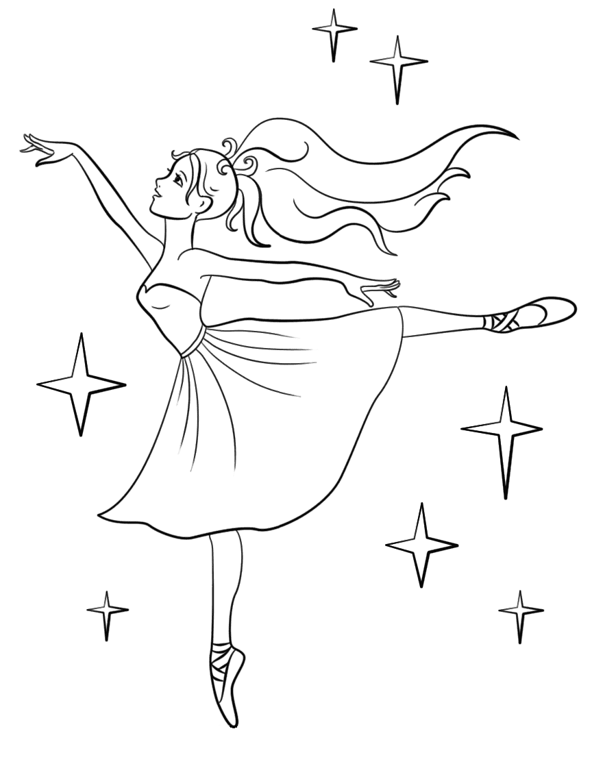 ballerina free coloring pages