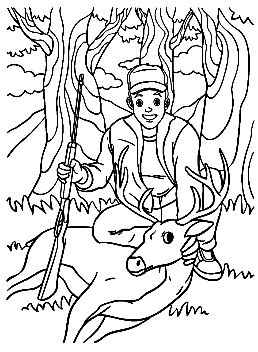 Deer Hunting Coloring Page Free Printable Coloring Pages