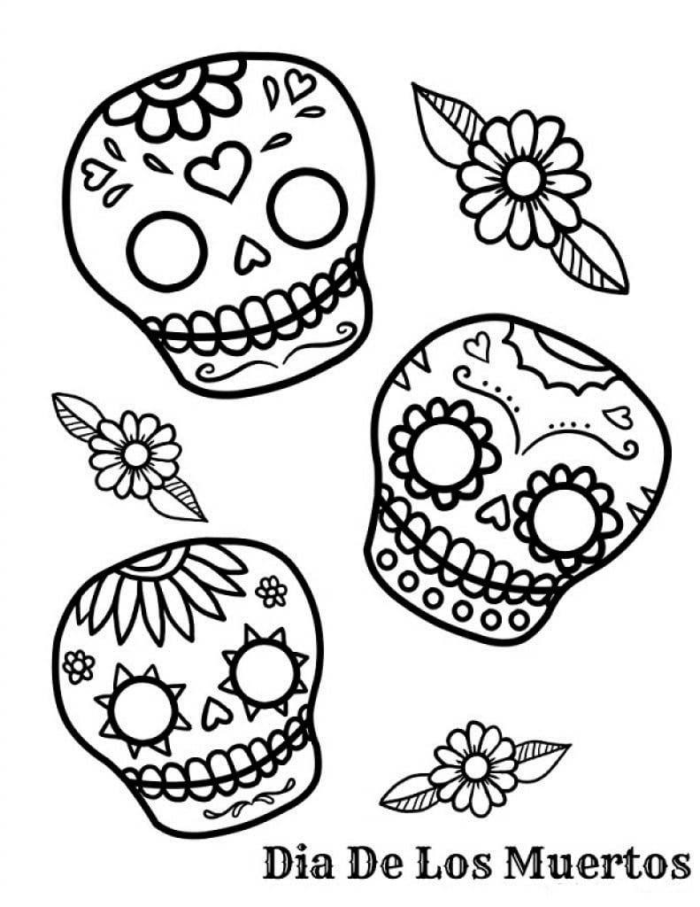  Dia De Los Muertos Day Of The Dead Kids Coloring Pages