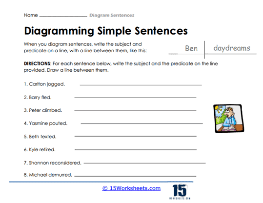diagramming sentences worksheets