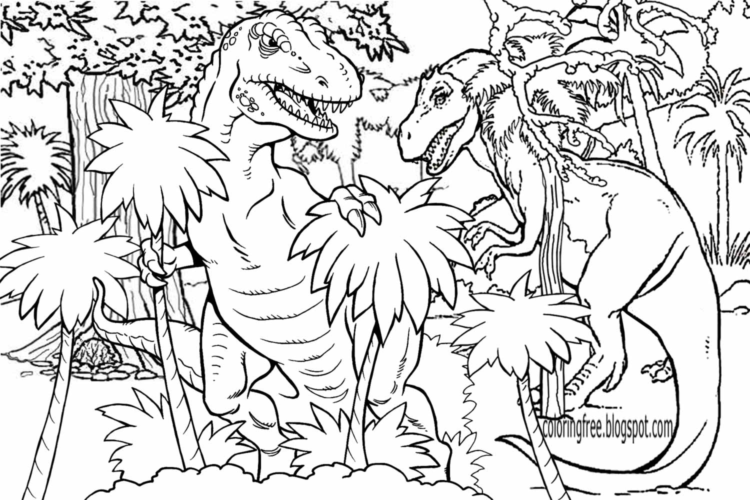 Dinosaurs Free Coloring Pages