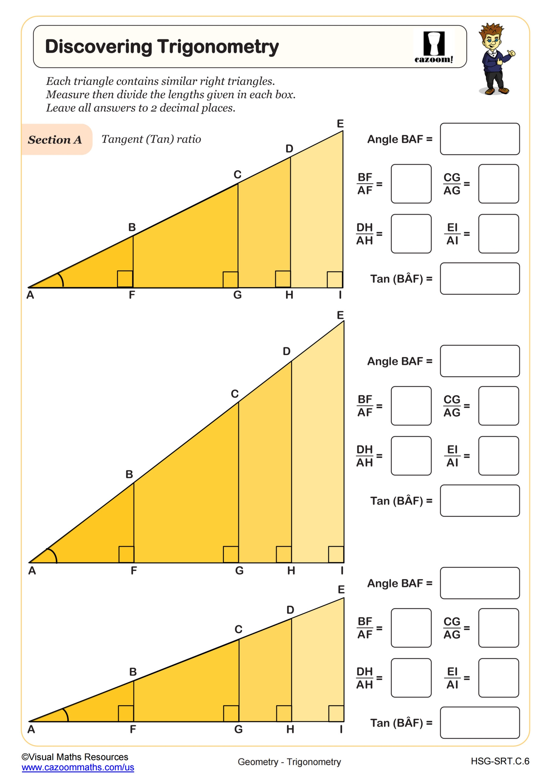 trig ratios worksheet