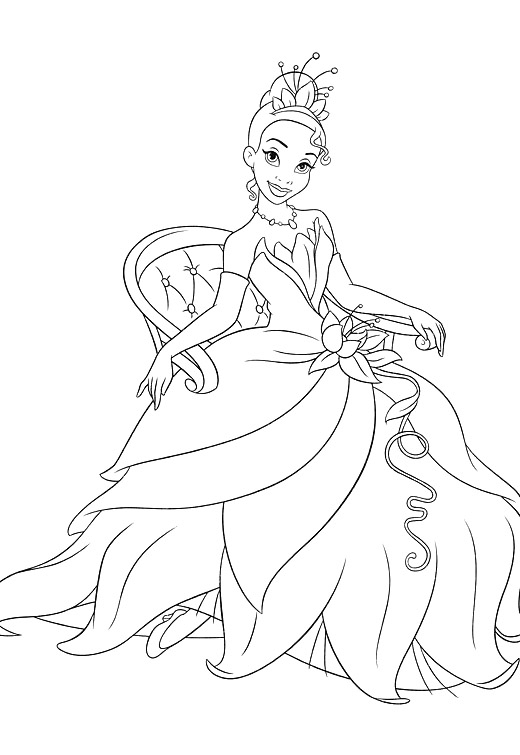 Disney Tiana Coloring Pages