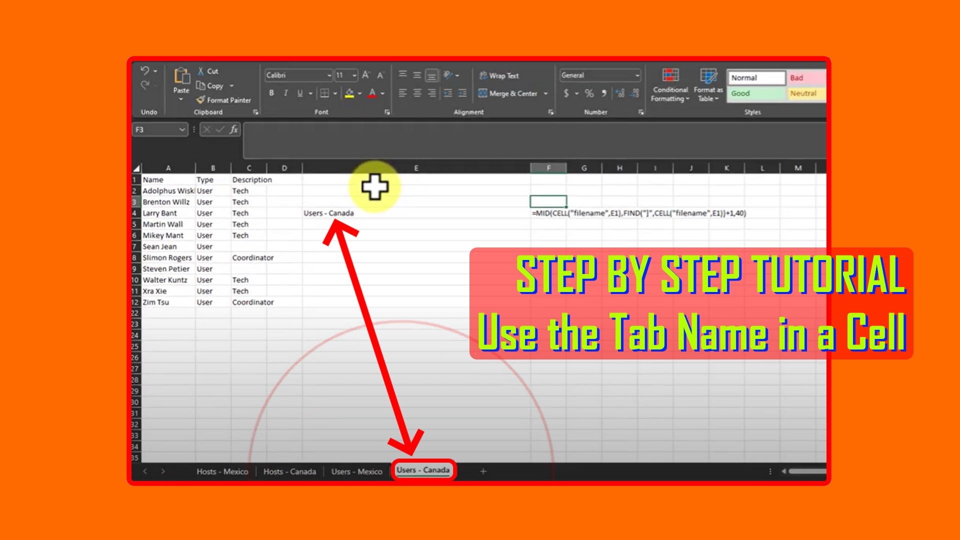excel formula worksheet name