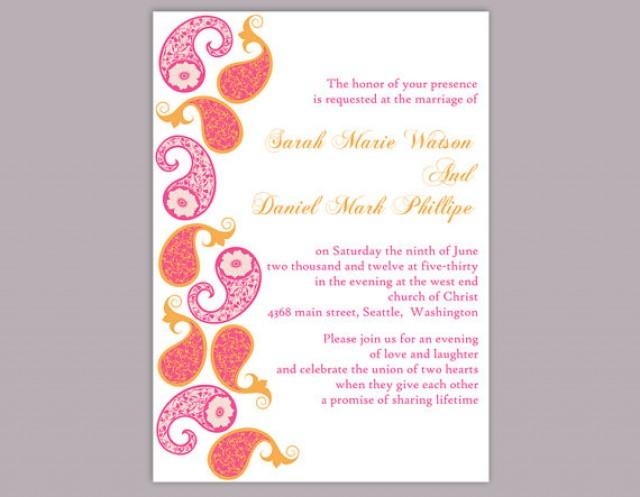 DIY Bollywood Wedding Invitation Template Editable Word File Download 