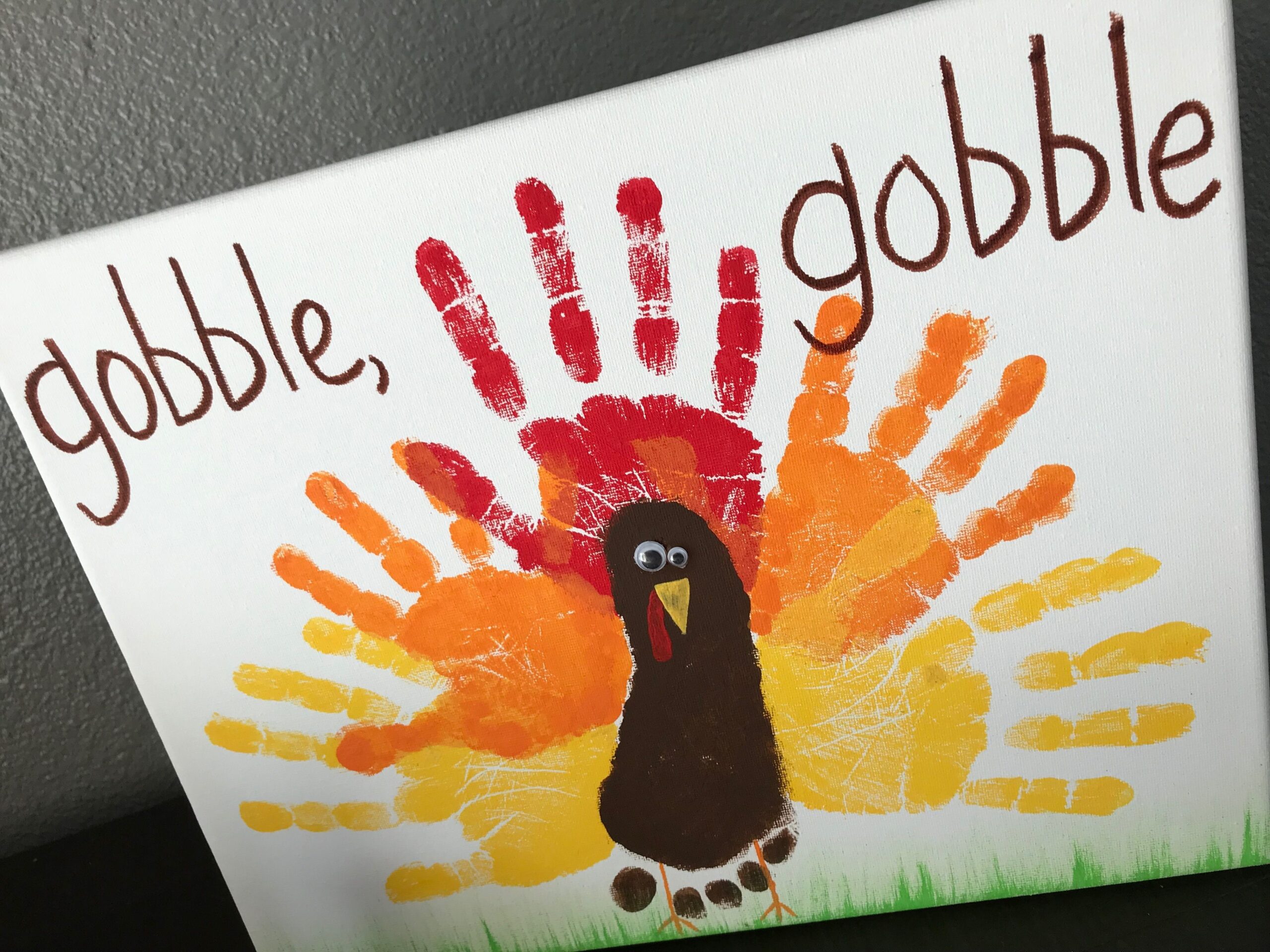 DIY Hand And Footprint Turkey Craft For Kids