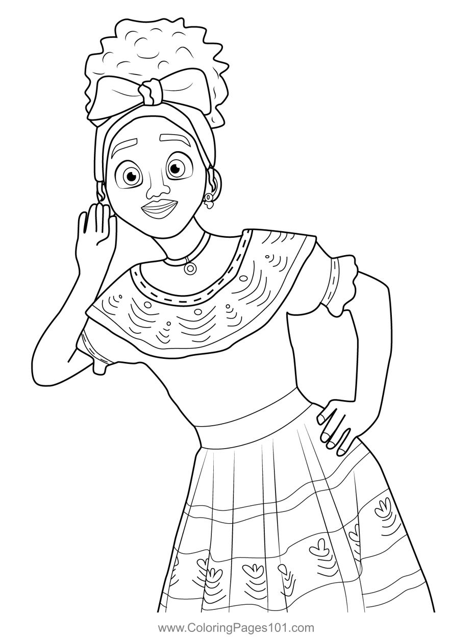 Dolores Encanto Coloring Page For Kids Free Encanto Printable 