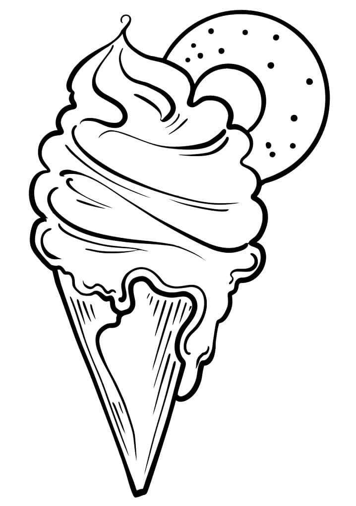Donut Ice Cream Coloring Page Free Printable Coloring Pages For Kids