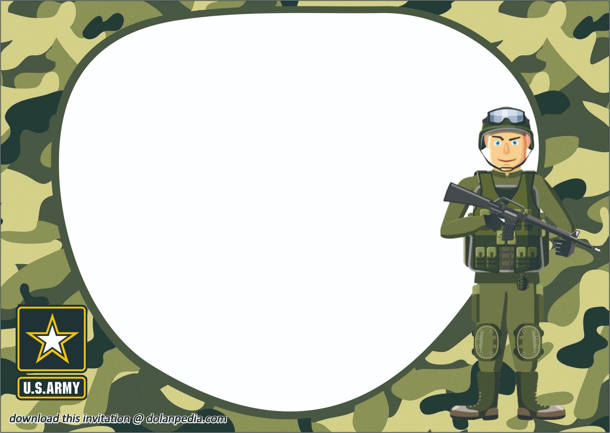 Download FREE Template Free Printable Camo Army Invitation Template