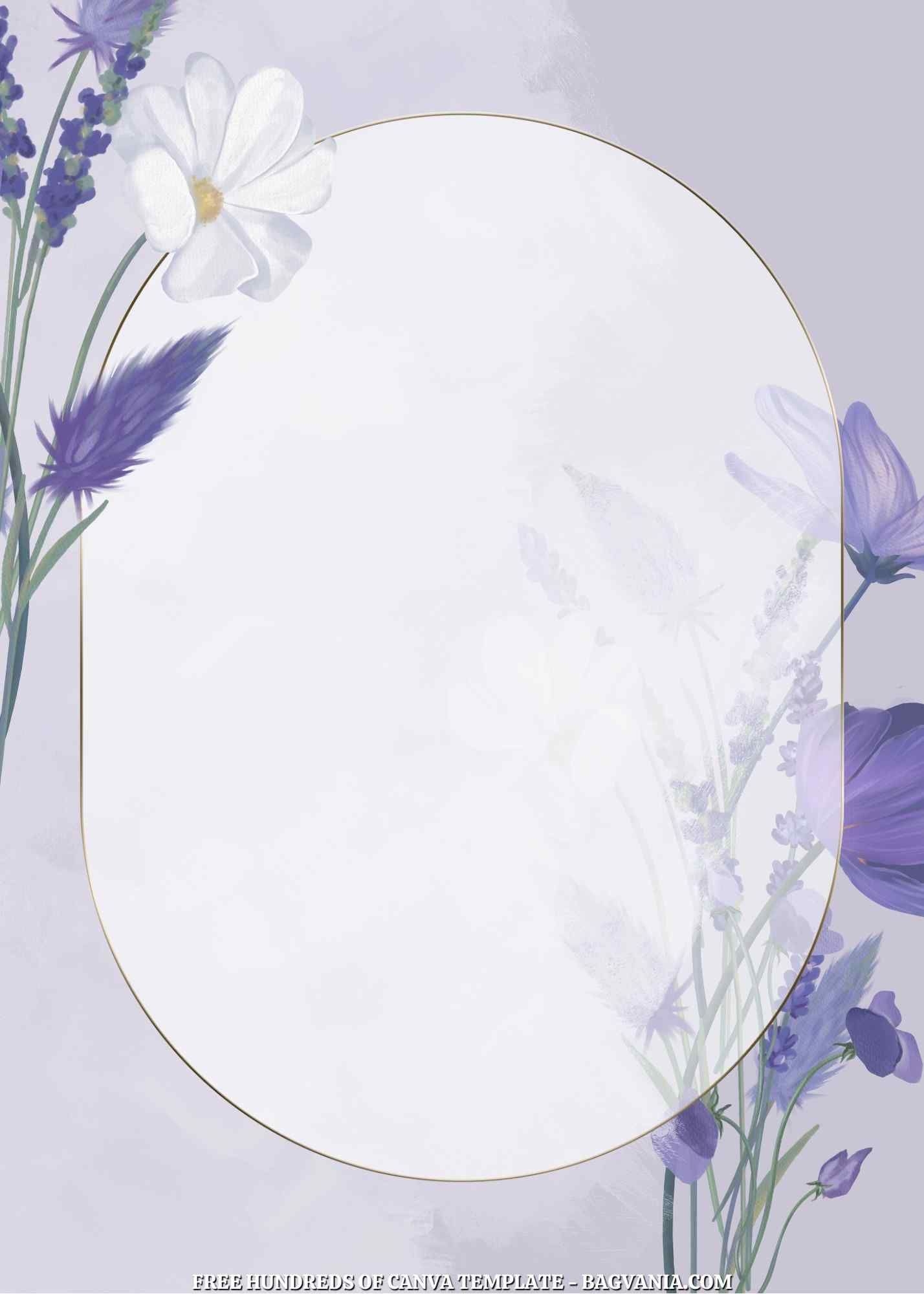Download Now 22 Purple Delicated Floral Canva Wedding Invitation