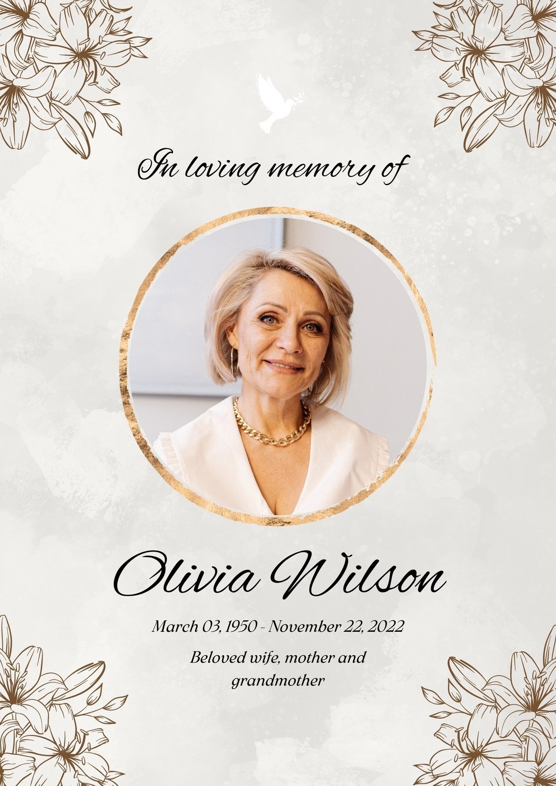 Downloadable Printable Free Blank Funeral Program Templates 
