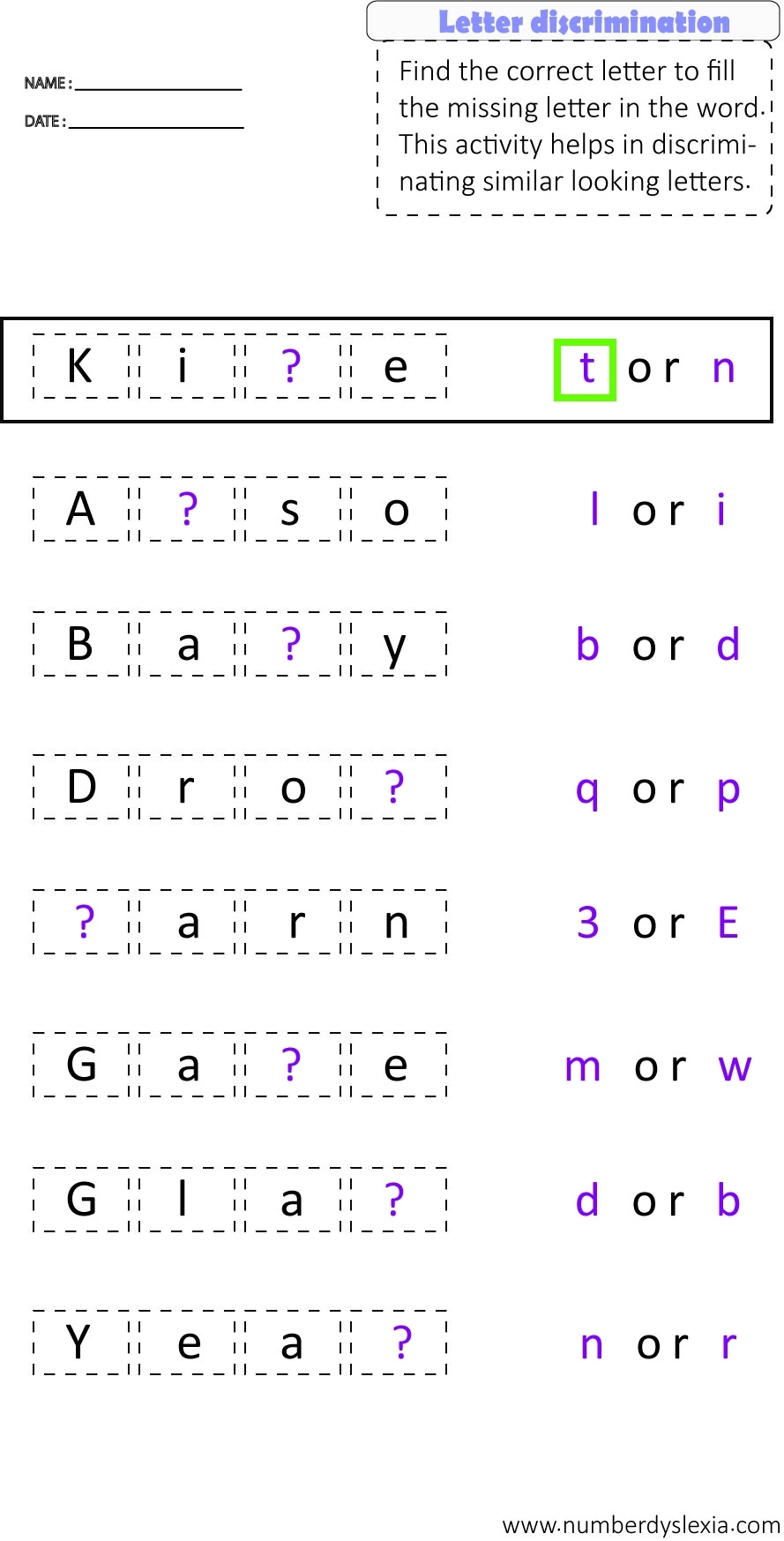Dyslexia Worksheets Free Printable Printable Worksheets