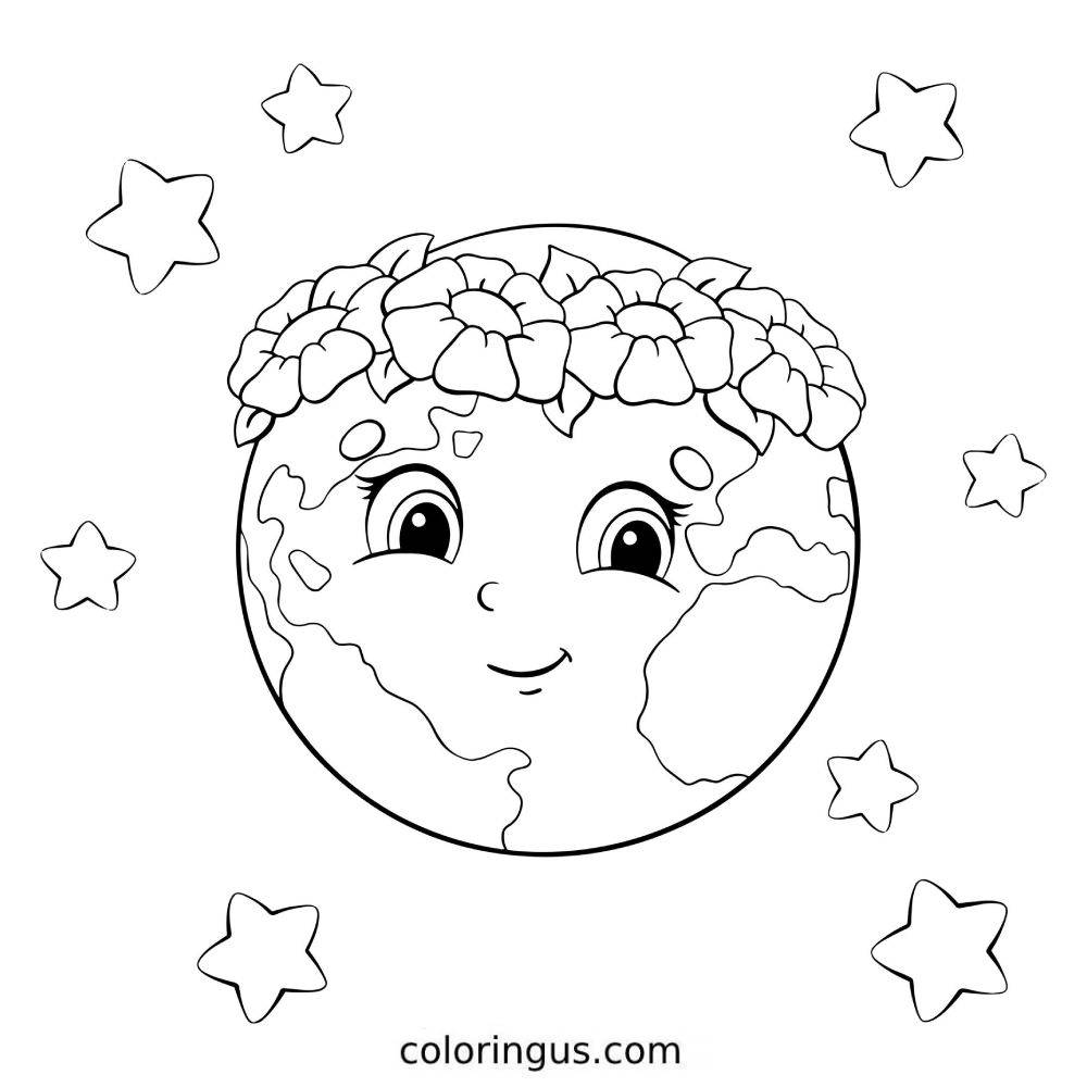 Coloring Page Of Planet Earth