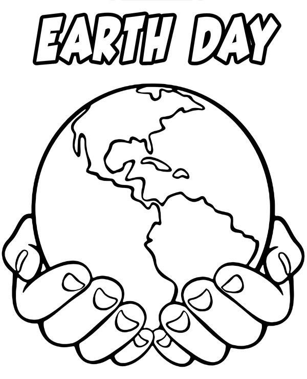 Earth Day Coloring Page With Planet
