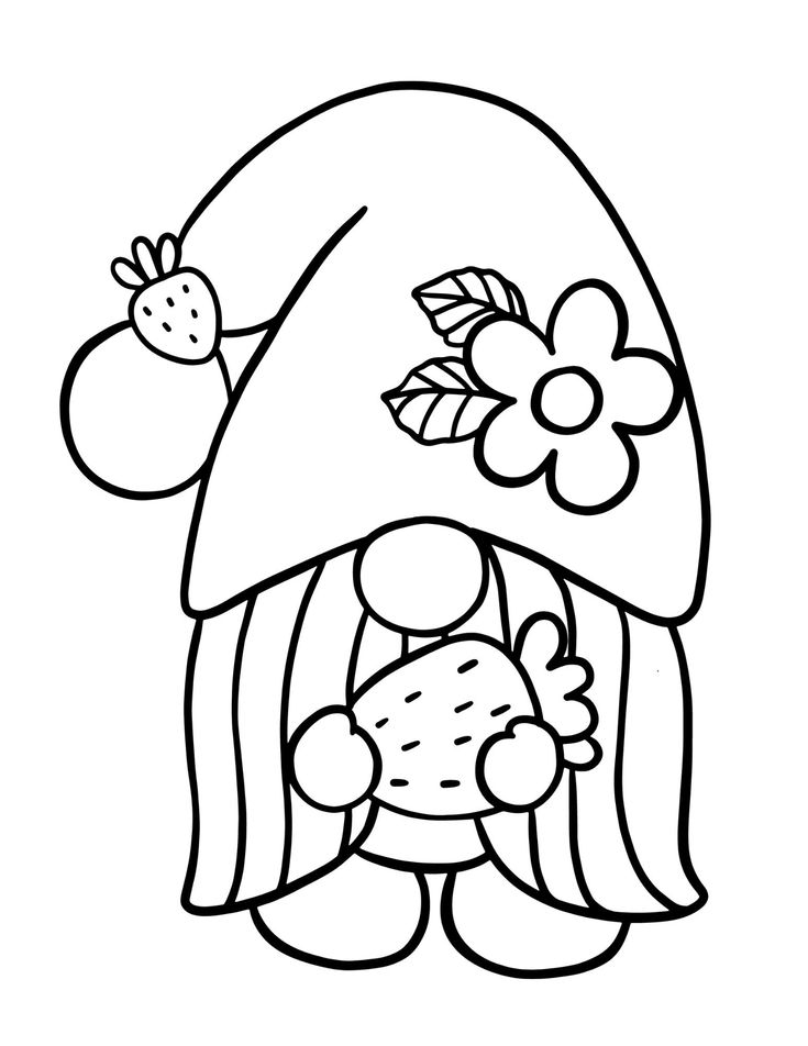 Easter Gnome Coloring Page Coloringus