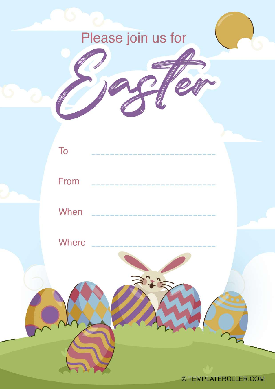 blank easter invitation template