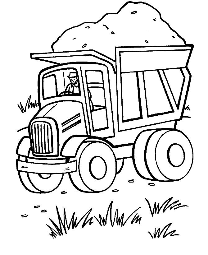 Easy Dump Truck Coloring Page Free Printable Coloring Pages