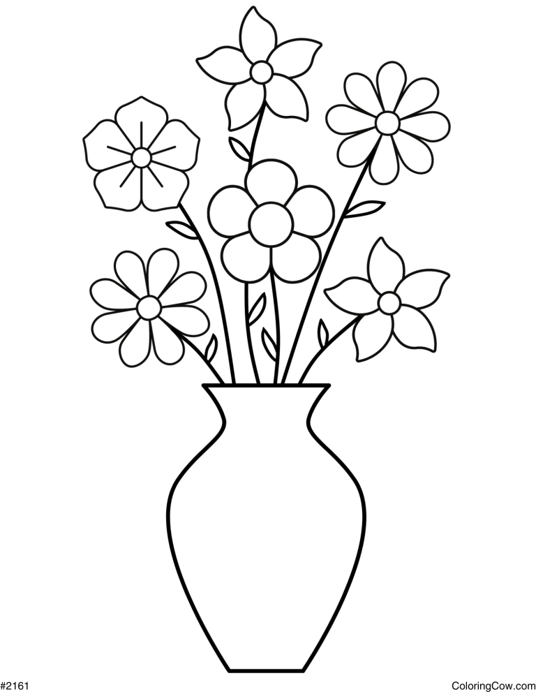 Easy Flower Bouquet Coloring Page
