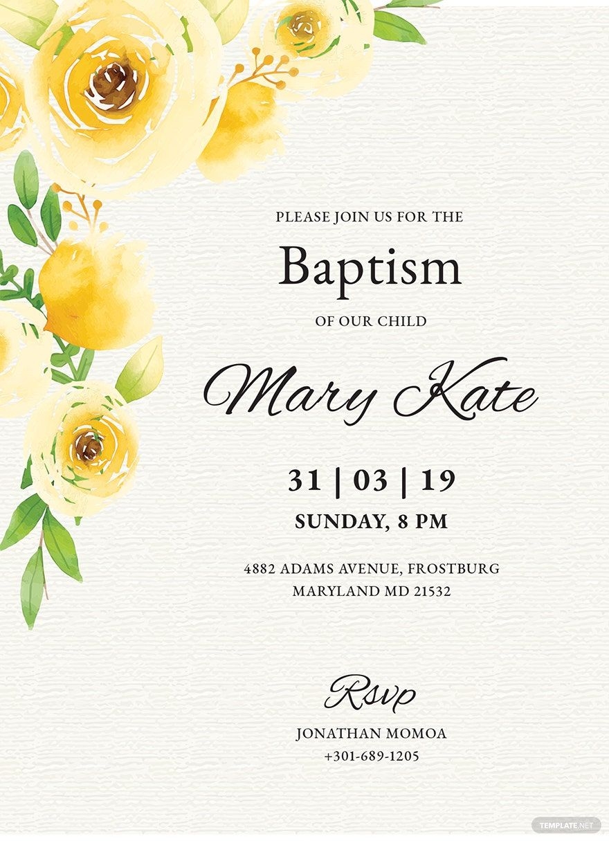 Editable Baptism Invitation Templates In Word To Download