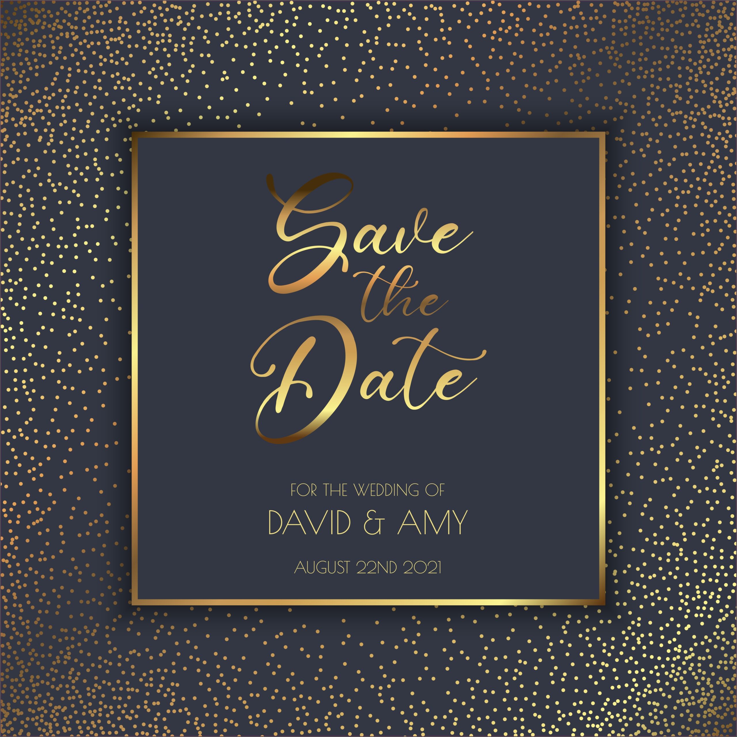 black and rose gold invitation template