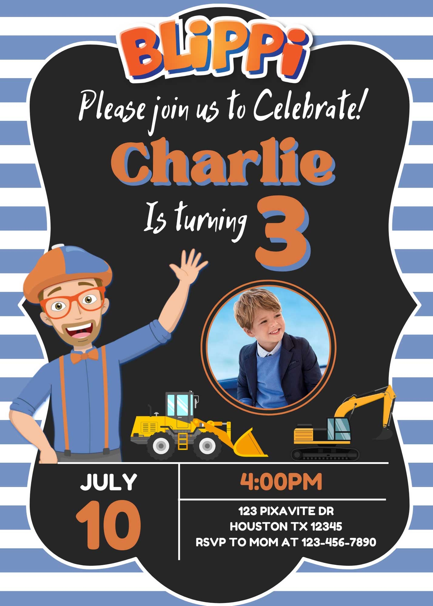 blippi birthday invitation template