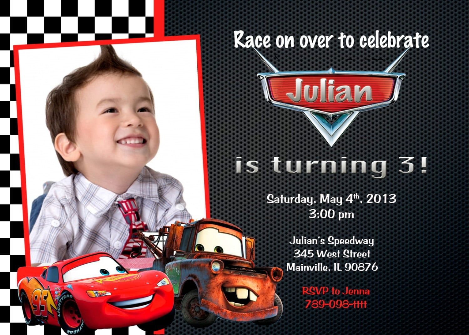 cars invitation template editable free