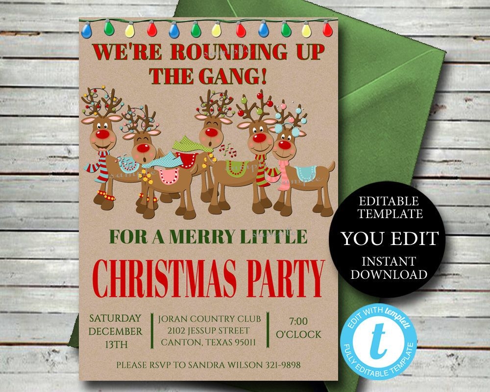 Editable Christmas Party Invitations Templates Free Printables Free 
