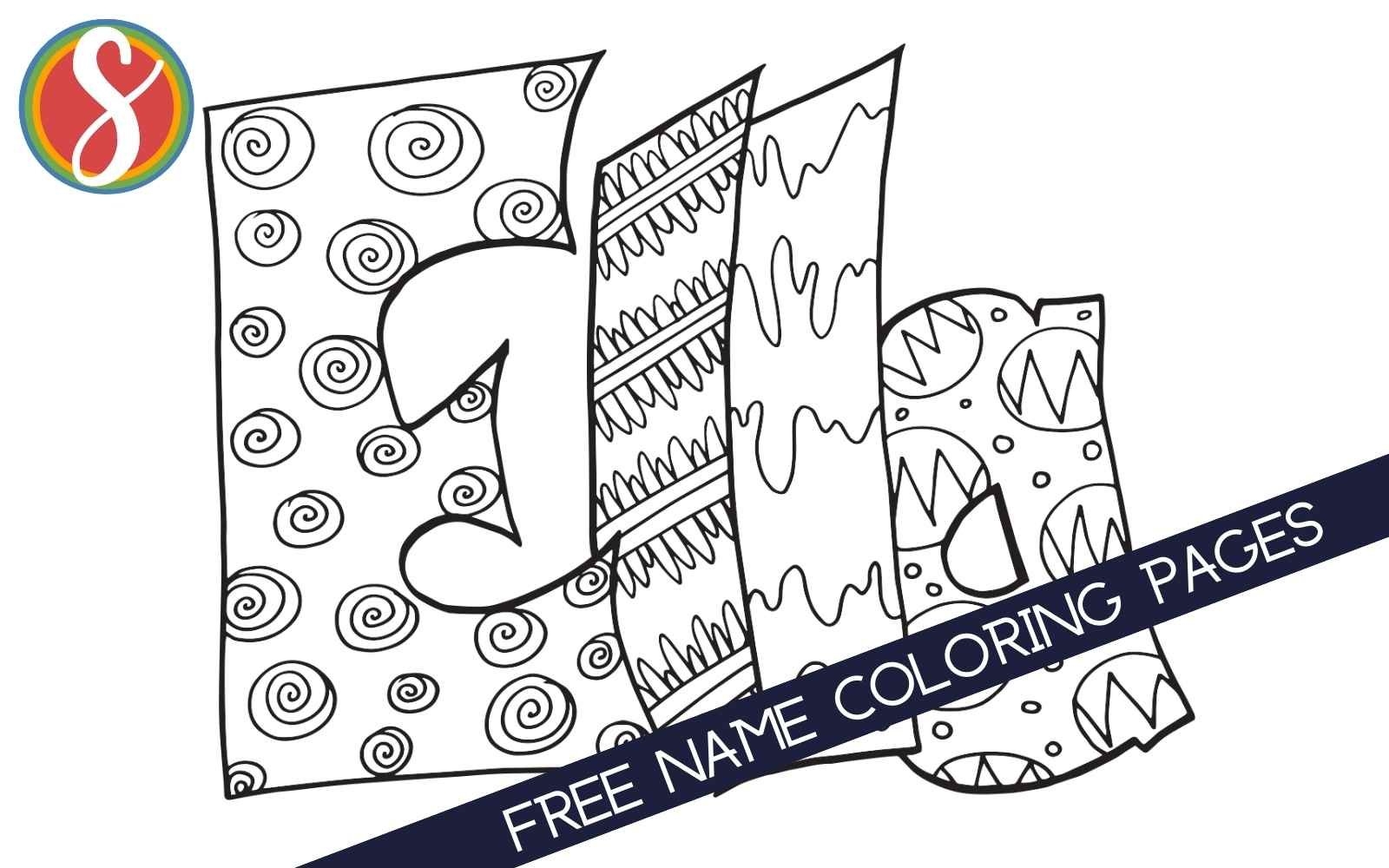 free editable name coloring page pdf