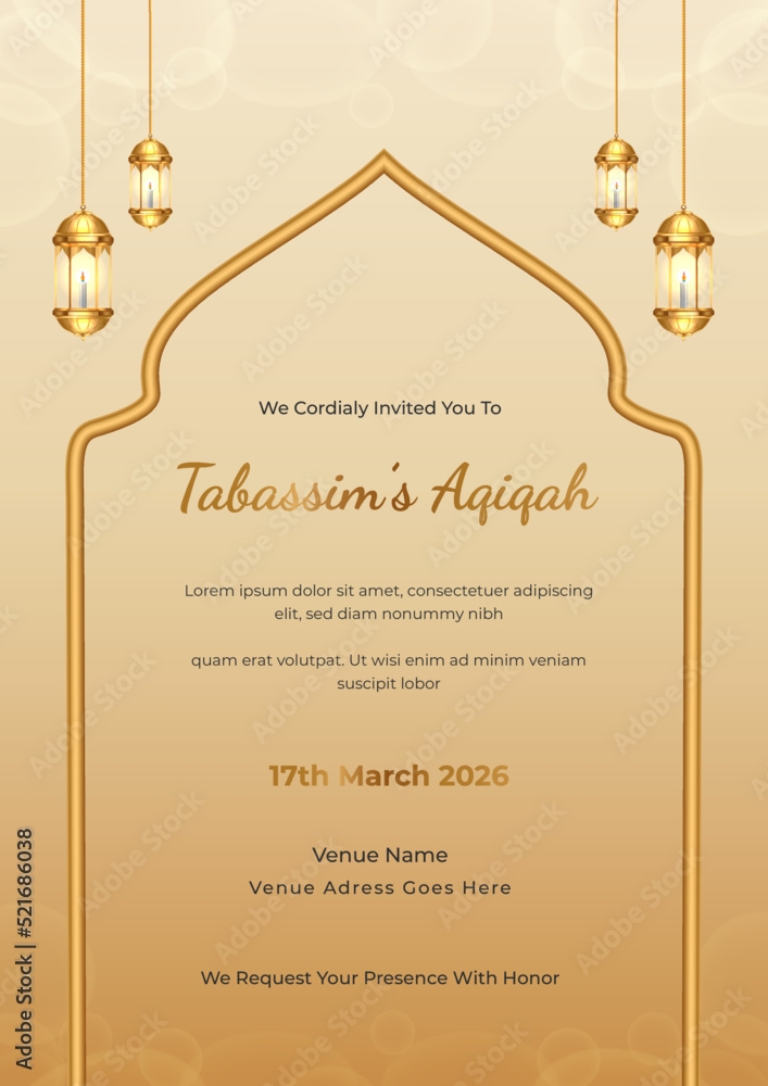 aqiqah invitation card template free