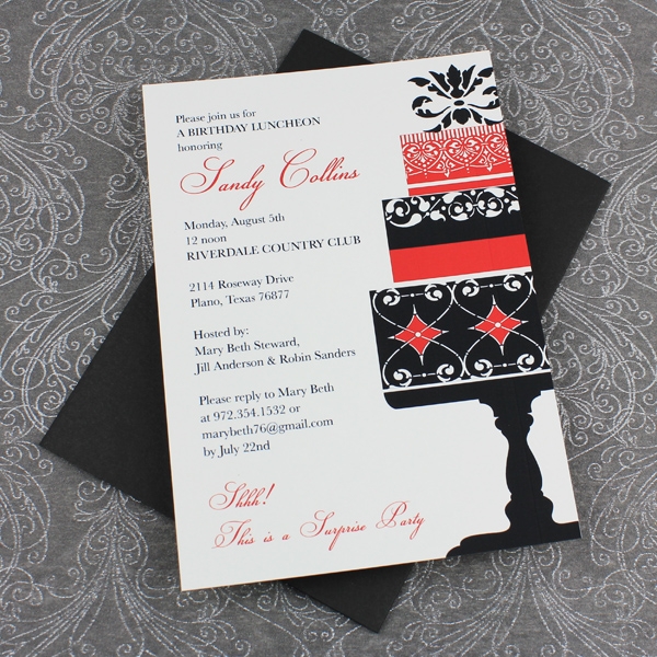 Elegant Birthday Cake Invitation Template Download Print