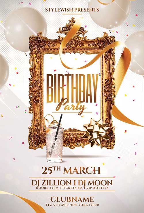 birthday flyer invitation template