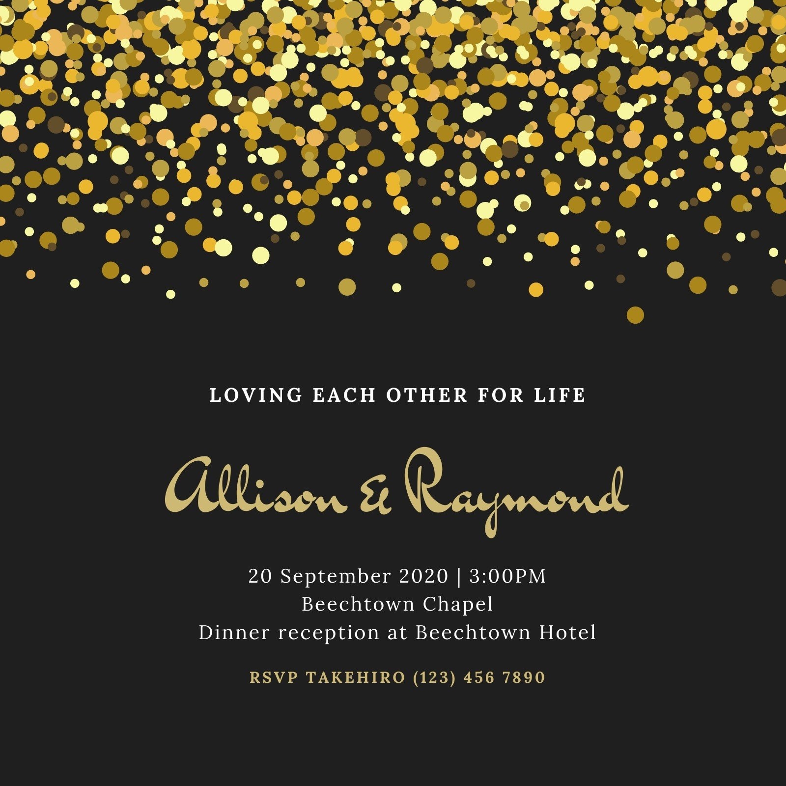 black and gold invitation templates free download