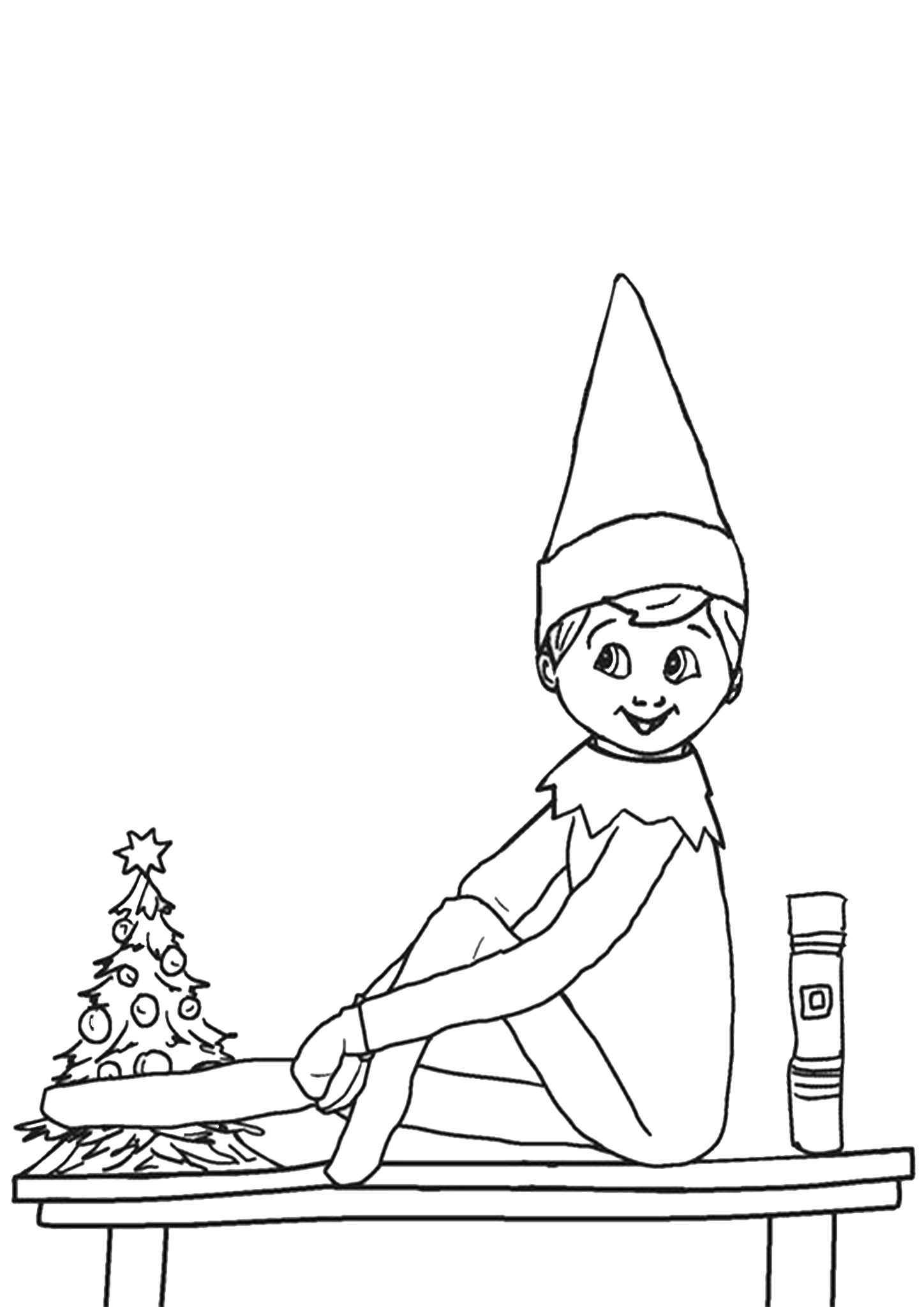 elf on the shelf free coloring pages