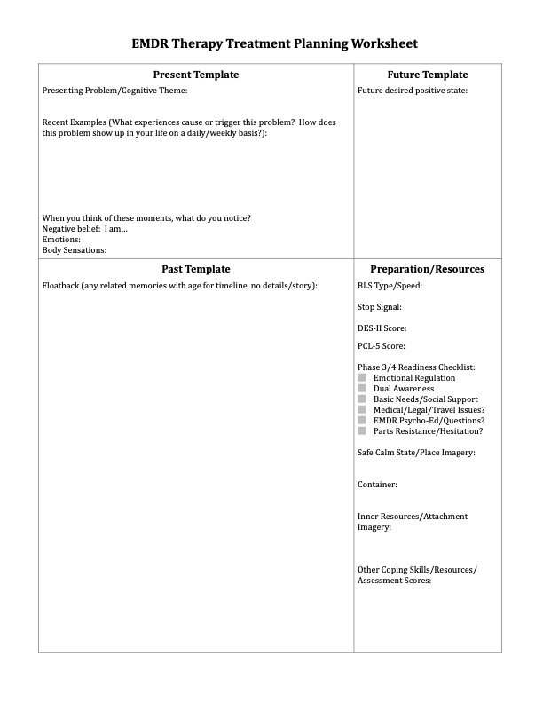 emdr worksheets