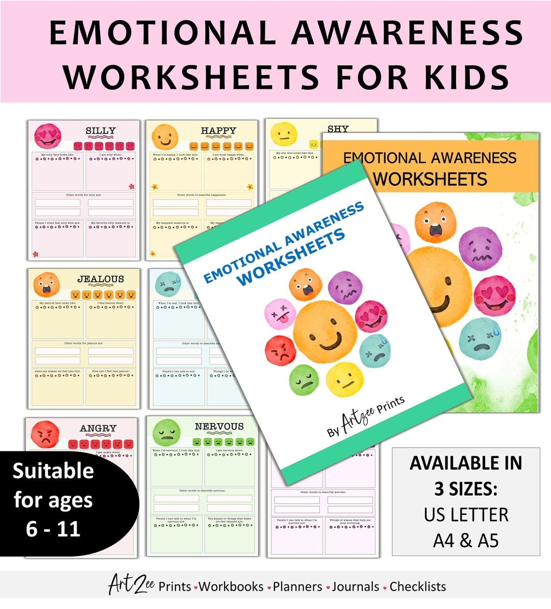 Emotional Awareness Worksheets Kids Mental Health Printable School 