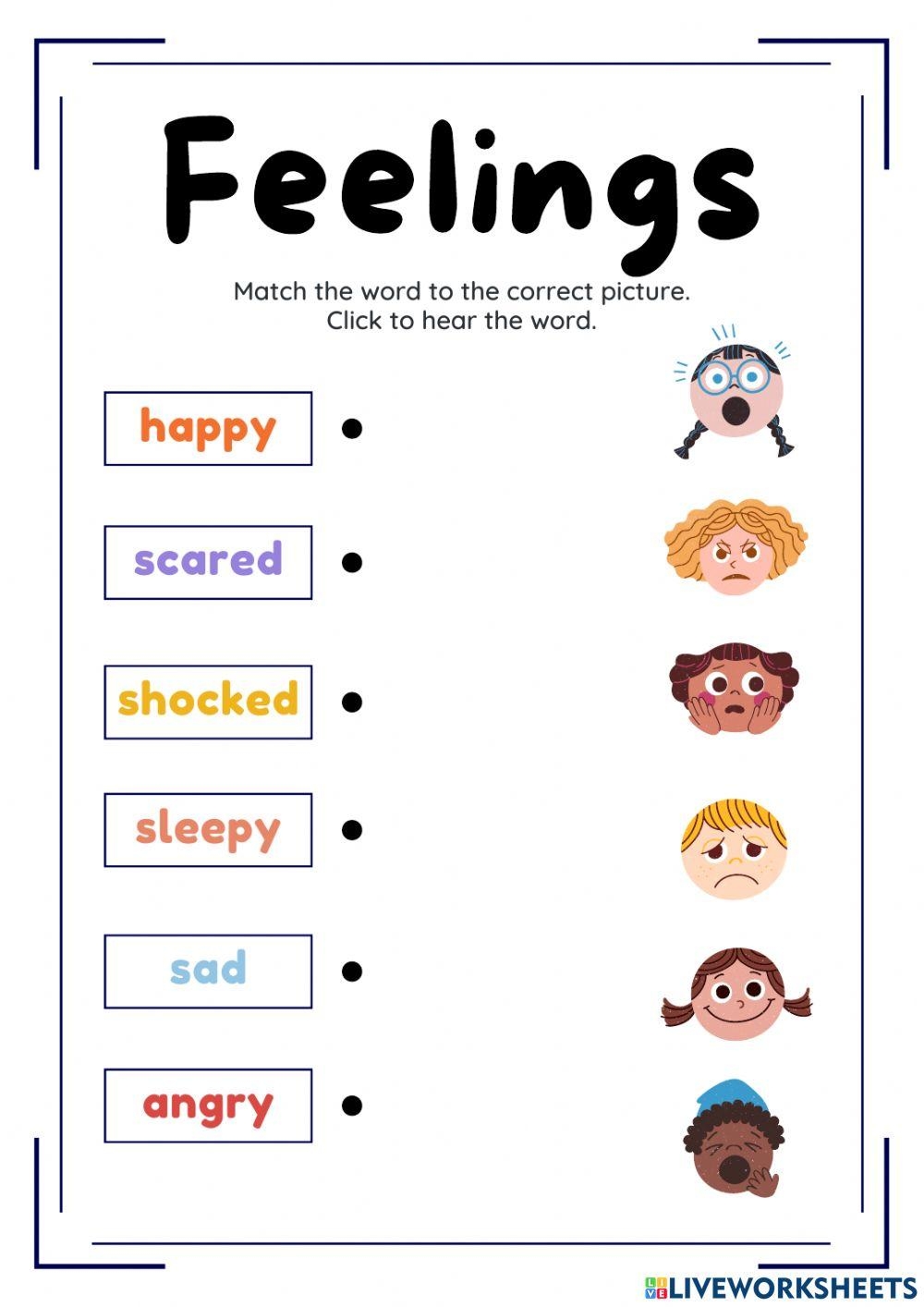 emotions worksheet preschool