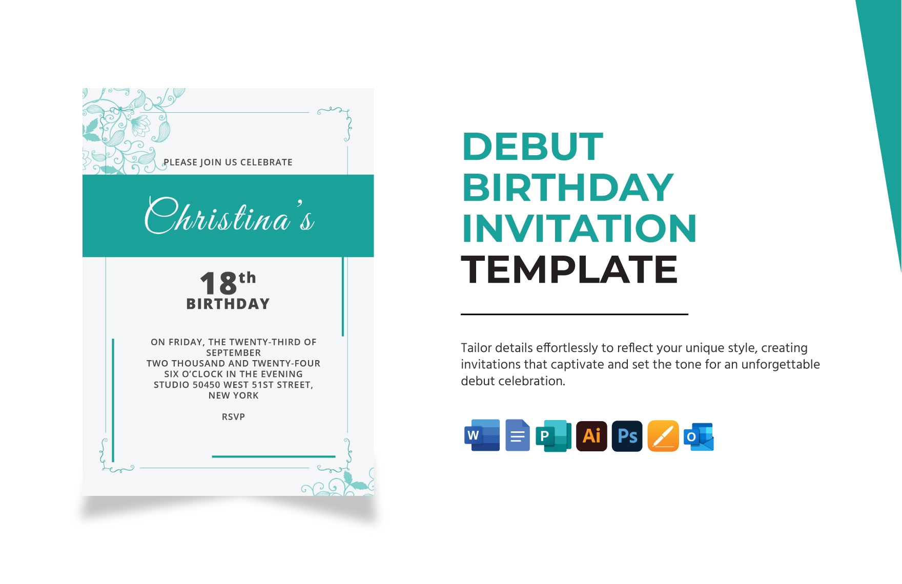 Empty 18th Birthday Invitation Card Background Design Infoupdate