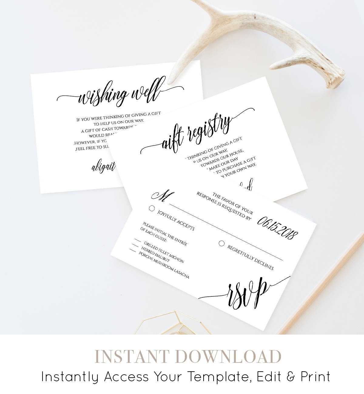 Enclosure Card Template Printable Insert Card Editable File For