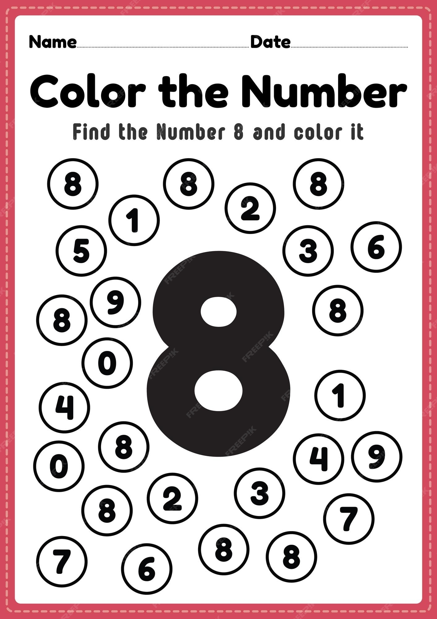 colour by number worksheets for kindergarten