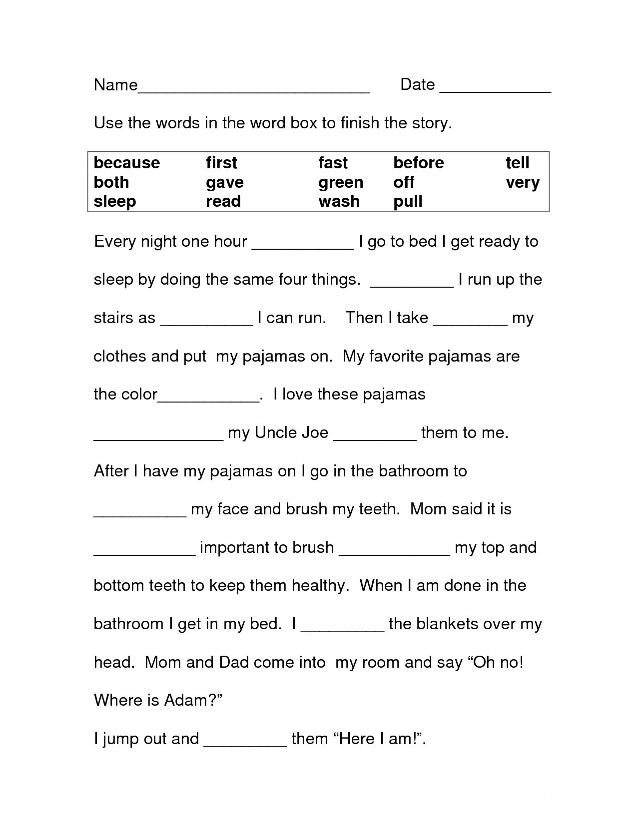 English Worksheets For Second Graders