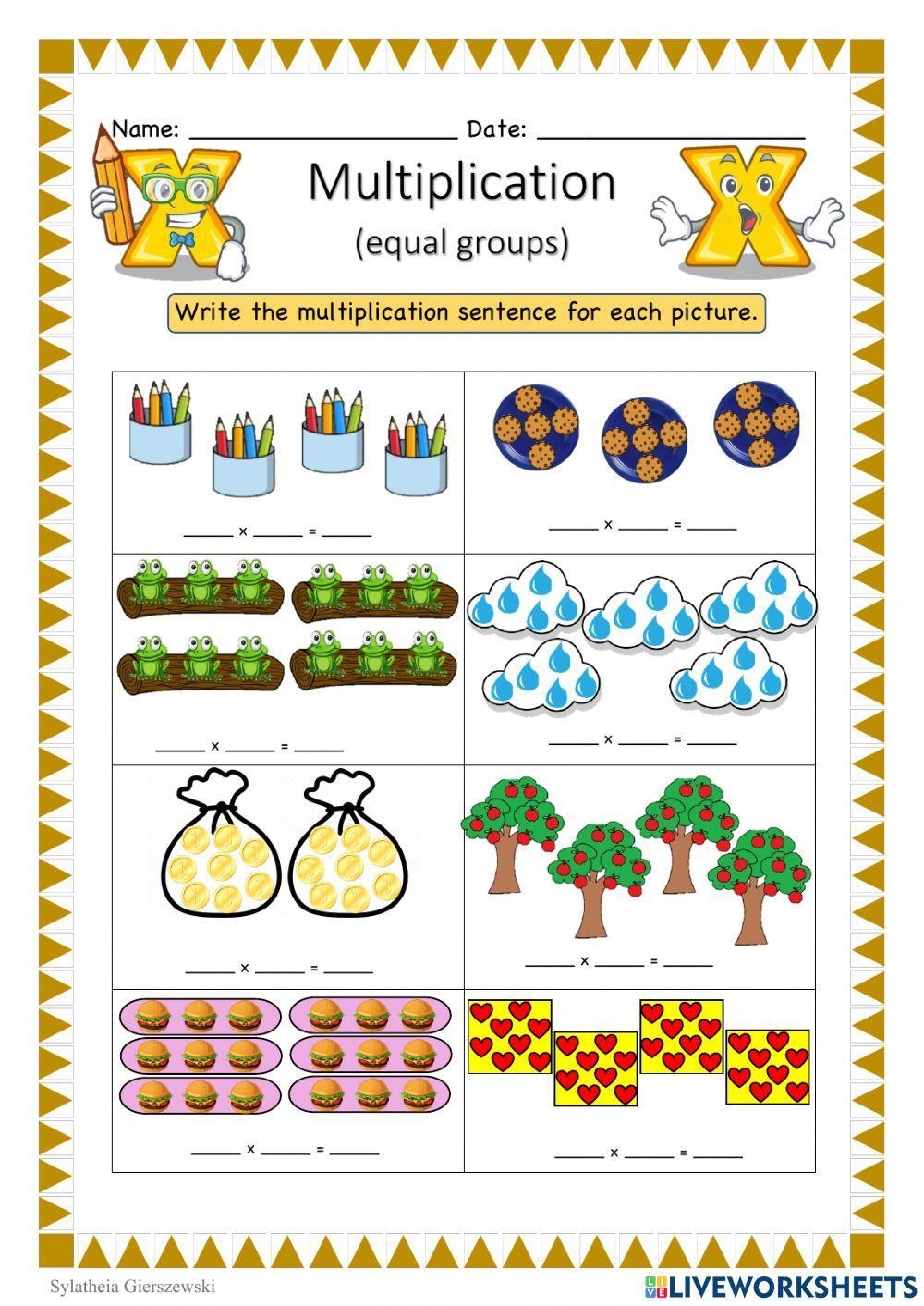 equal groups worksheets
