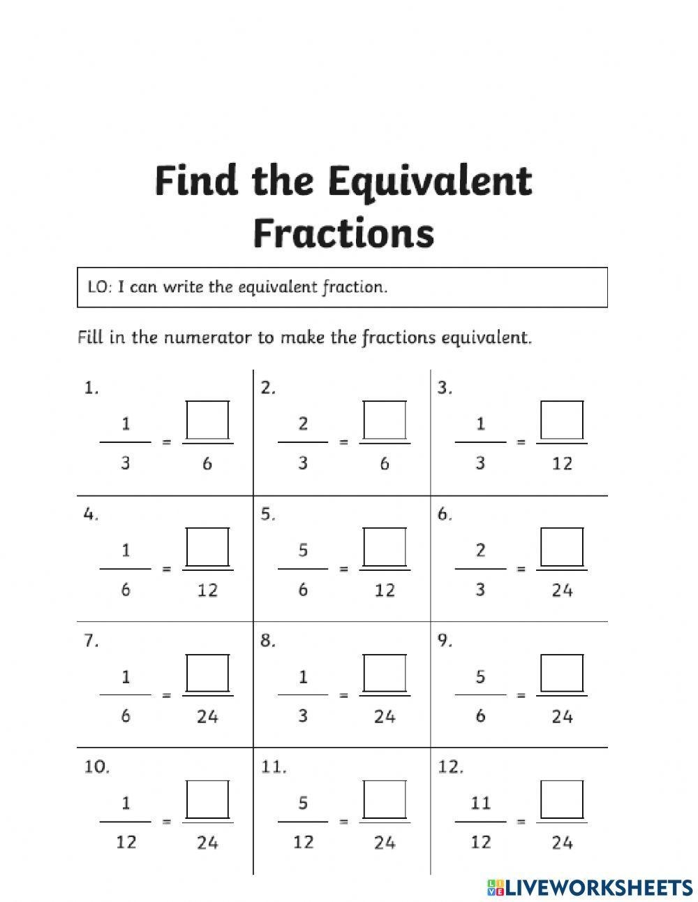 Equivalent Fractions Fraction Strips Worksheet For 3rd 4th Grade