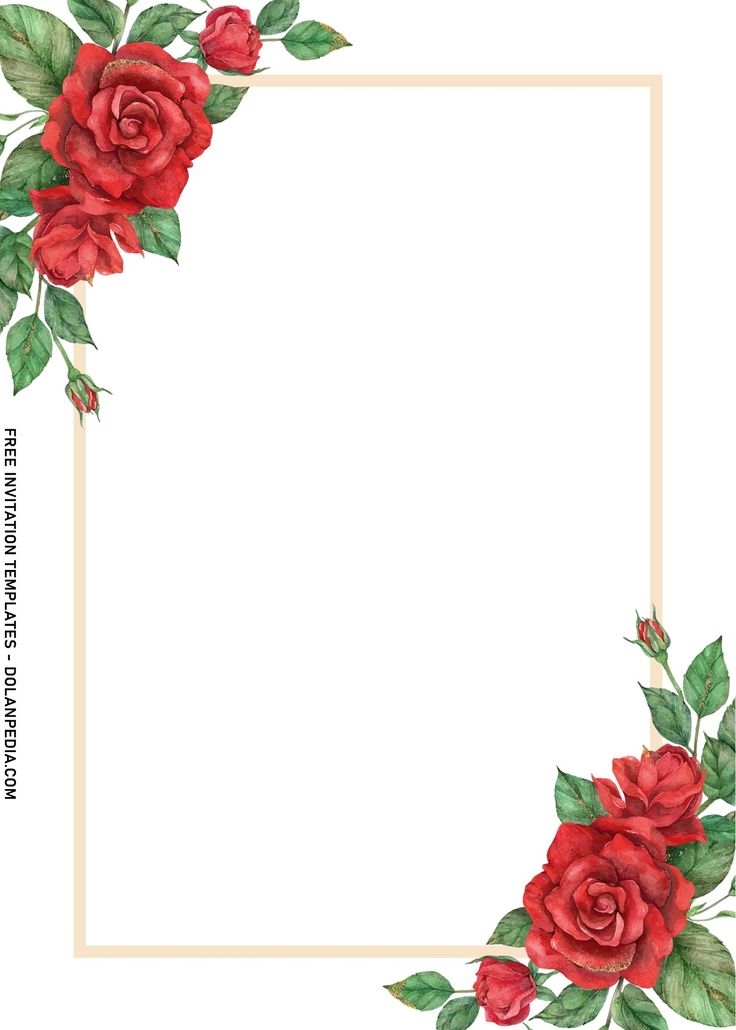 Etched Roses Floral Invitation Templates