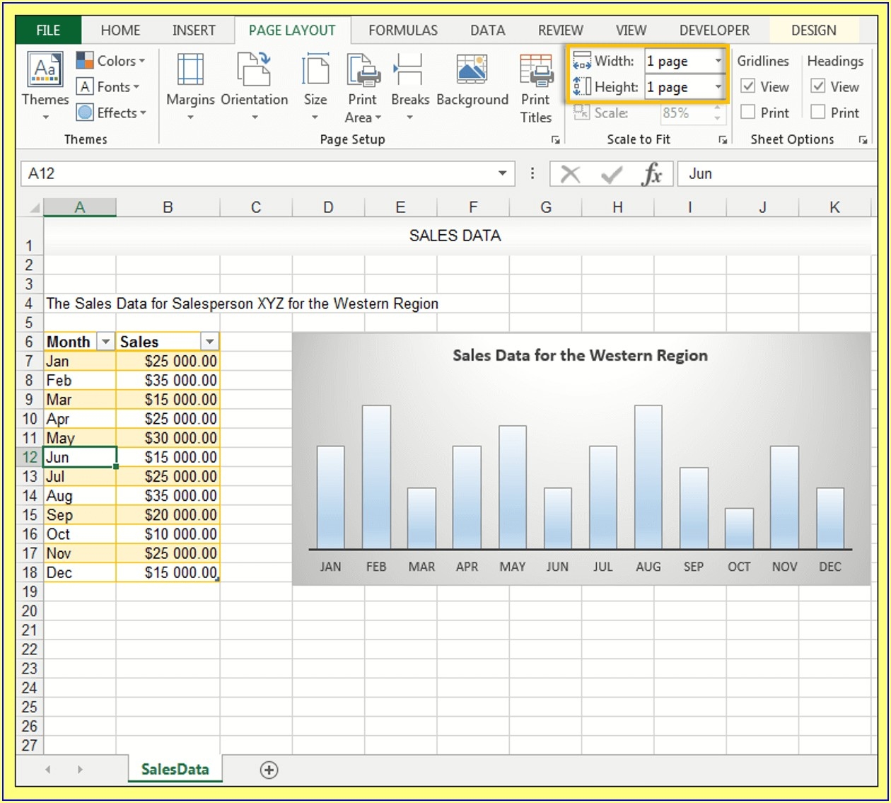 how to print excel worksheet on one page