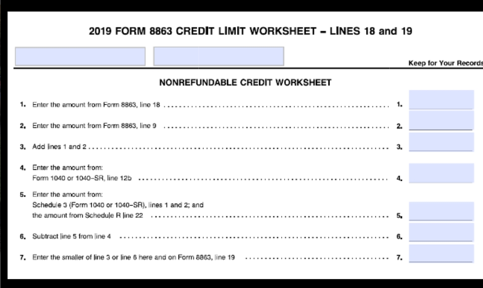 F 8863 PDF Irs Tax Forms United States Federal Policy