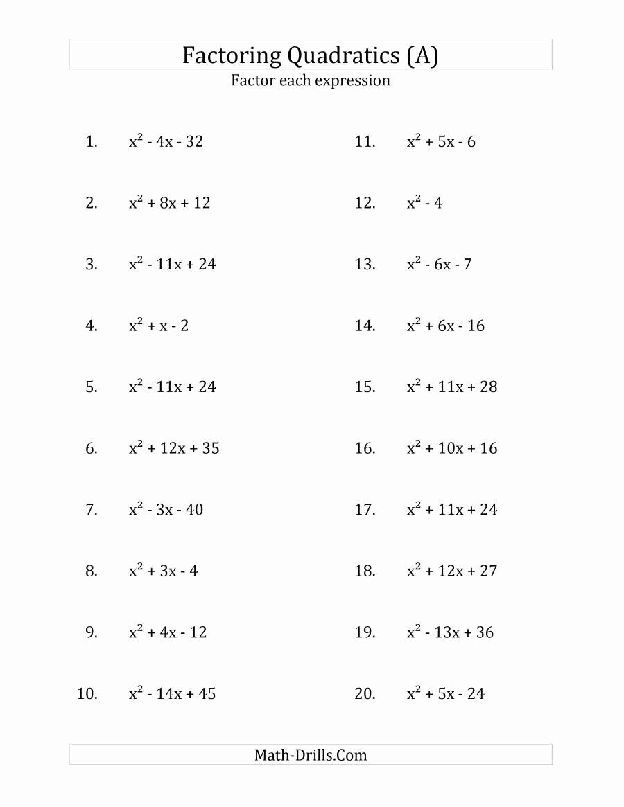 factoring practice worksheet