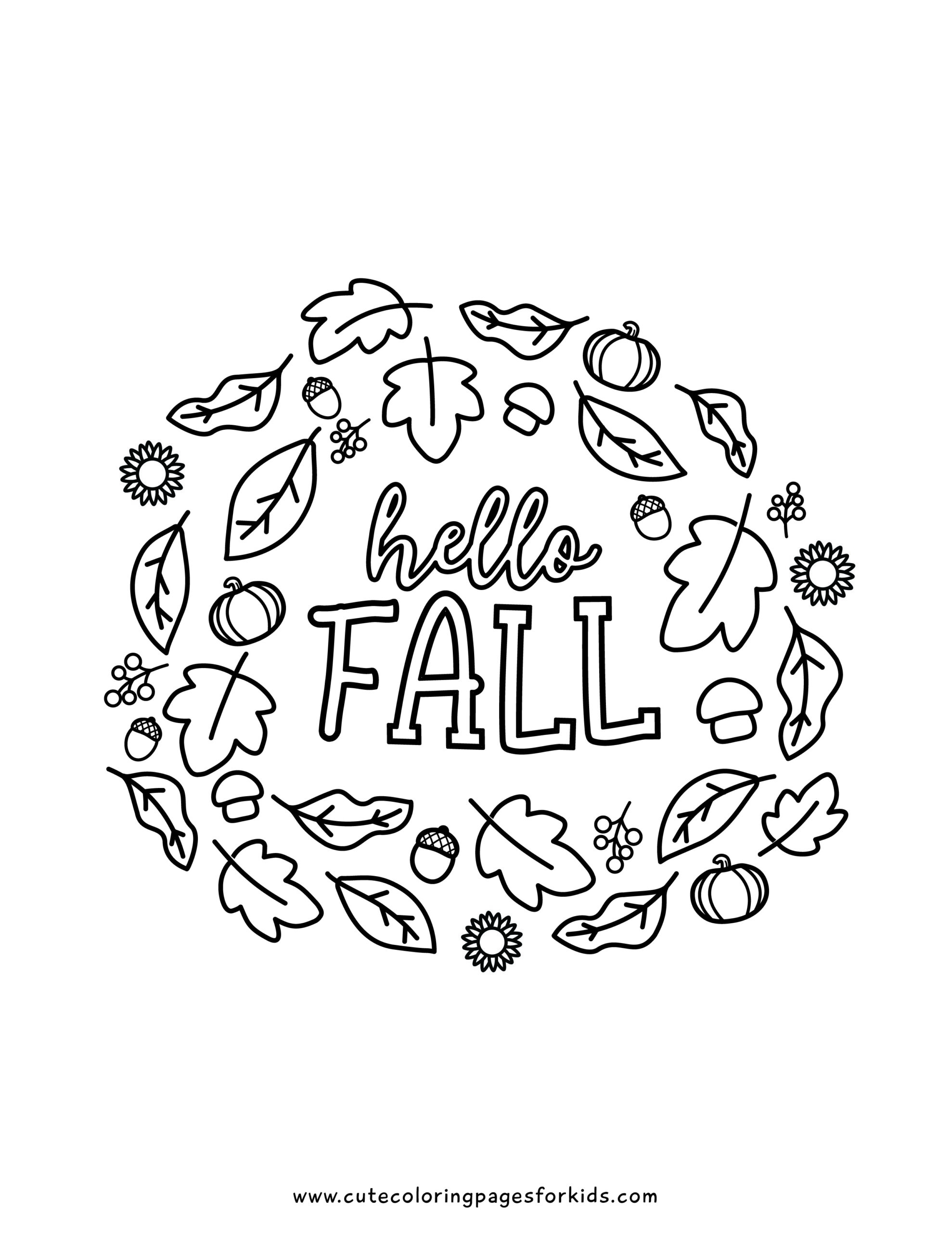 Fall Coloring Pages Cute Coloring Pages For Kids