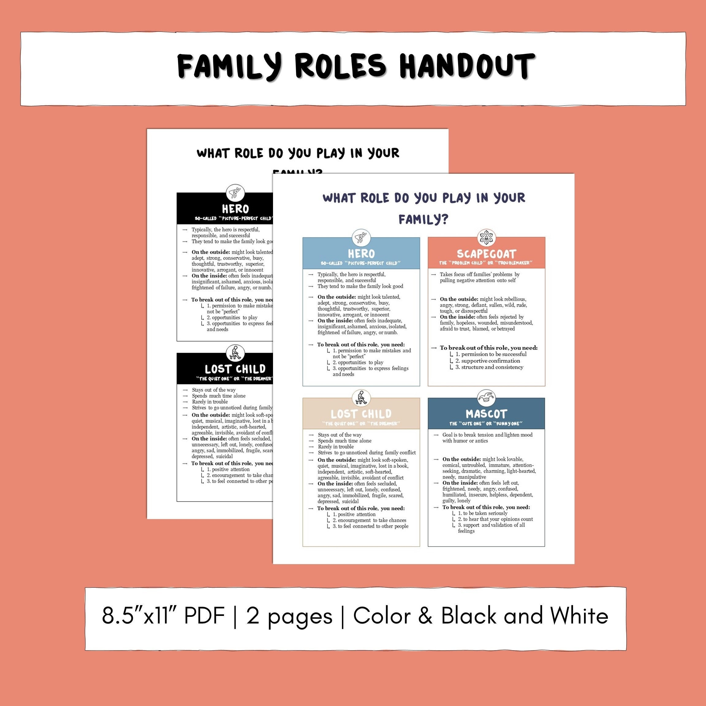 family roles worksheet