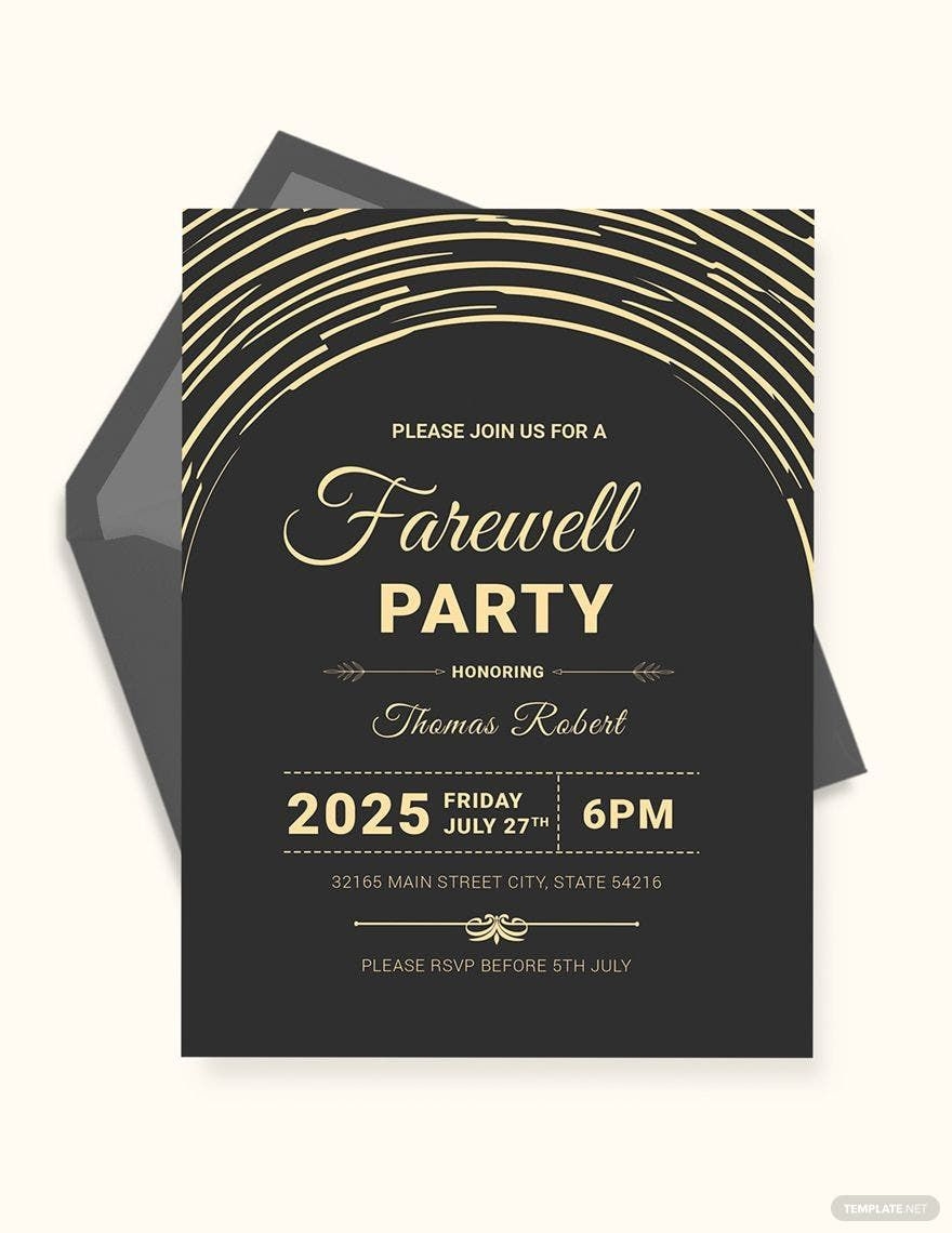 blank farewell invitation template