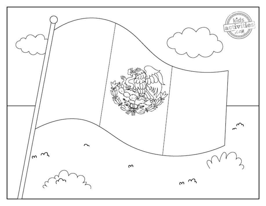Mexican Flag Coloring Page